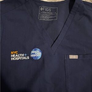 Figs navy Blue Scrub Top